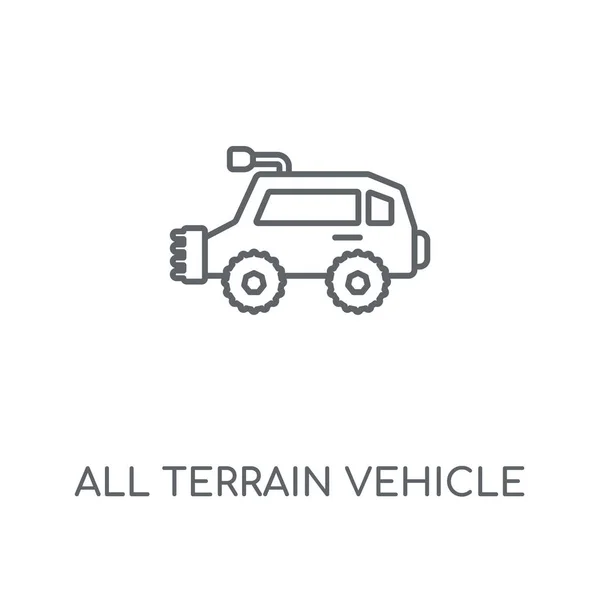 所有地形车辆线性图标 全地形车辆概念行程符号设计 薄的图形元素向量例证 在白色背景上的轮廓样式 Eps — 图库矢量图片