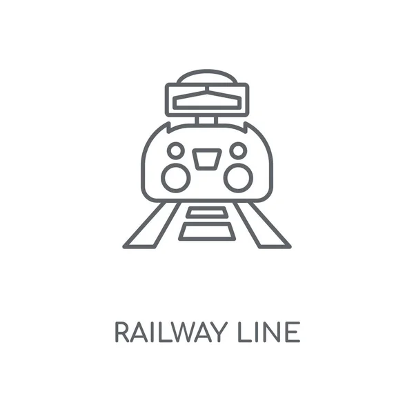 Ícone Linear Linha Ferroviária Projeto Símbolo Curso Conceito Linha Ferroviária — Vetor de Stock