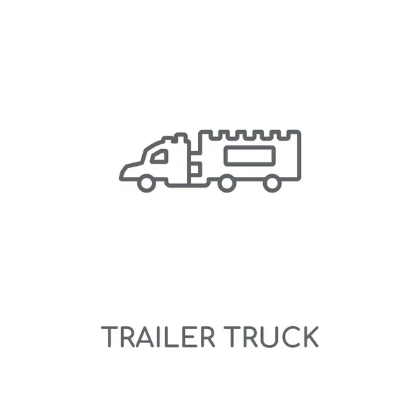 Trailer Truck Linear Icon Trailer Truck Concept Stroke Symbol Design — Stock Vector