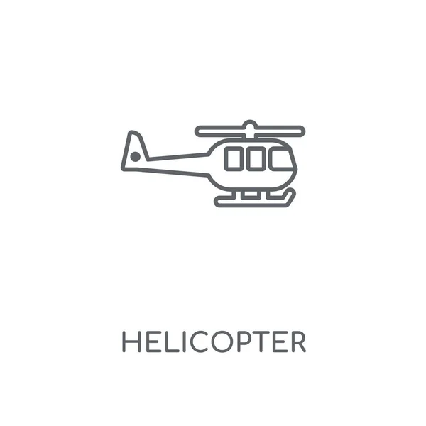 Лінійна Піктограма Вертольота Концепція Вертольота Розробка Символів Штрихування Тонкі Графічні — стоковий вектор