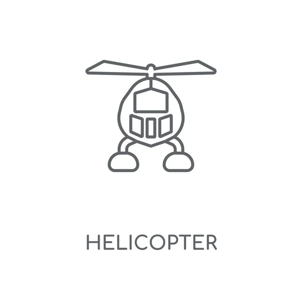 Icône Linéaire Hélicoptère Concept Hélicoptère Conception Symbole Course Illustration Vectorielle — Image vectorielle