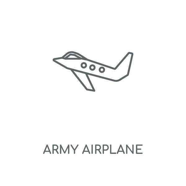 Army Airplane Linear Icon Army Airplane Concept Stroke Symbol Design — Stock Vector
