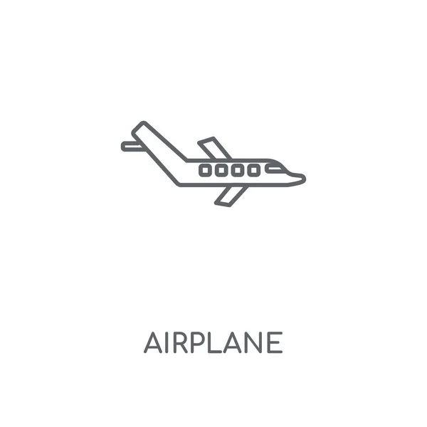 飞机线性图标 飞机概念冲程符号设计 薄的图形元素向量例证 在白色背景上的轮廓样式 Eps — 图库矢量图片