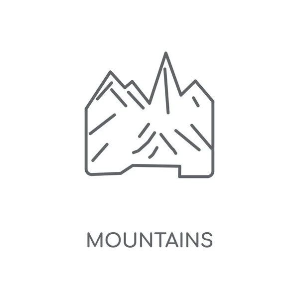 Mountains Linear Icon Mountains Concept Stroke Symbol Design Thin Graphic — Stock Vector