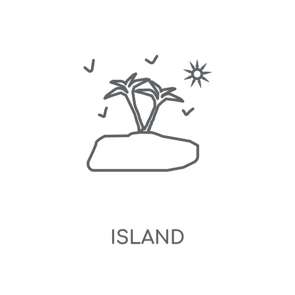 Wyspa Ikona Liniowej Wyspa Koncepcja Symbol Obrysu Cienkich Elementów Graficznych — Wektor stockowy