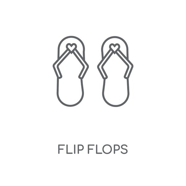 Infradito Icona Lineare Flip Flops Concetto Ictus Simbolo Design Illustrazione — Vettoriale Stock