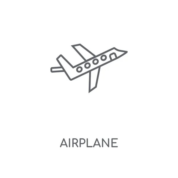 Uçak Doğrusal Simgesi Uçak Kavramı Kontur Sembolü Tasarım Nce Grafik — Stok Vektör