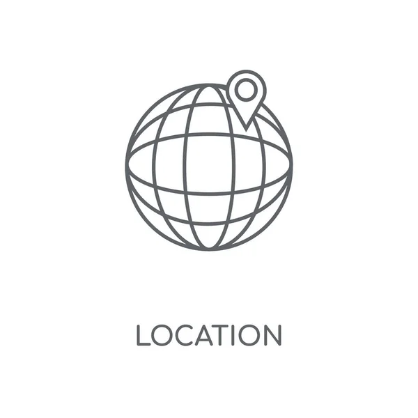 Ikona Liniowej Lokalizacji Lokalizacja Koncepcja Symbol Obrysu Cienkich Elementów Graficznych — Wektor stockowy