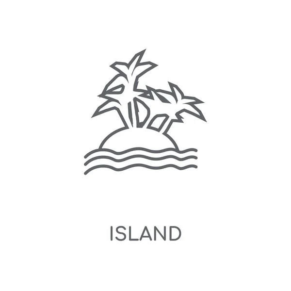 Icône Linéaire Île Concept Île Dessin Symbole Avc Illustration Vectorielle — Image vectorielle