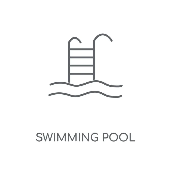 スイミング プール線形アイコン スイミング プールの概念ストローク シンボル デザイン 薄いグラフィック要素ベクトル イラスト 白い背景 Eps — ストックベクタ