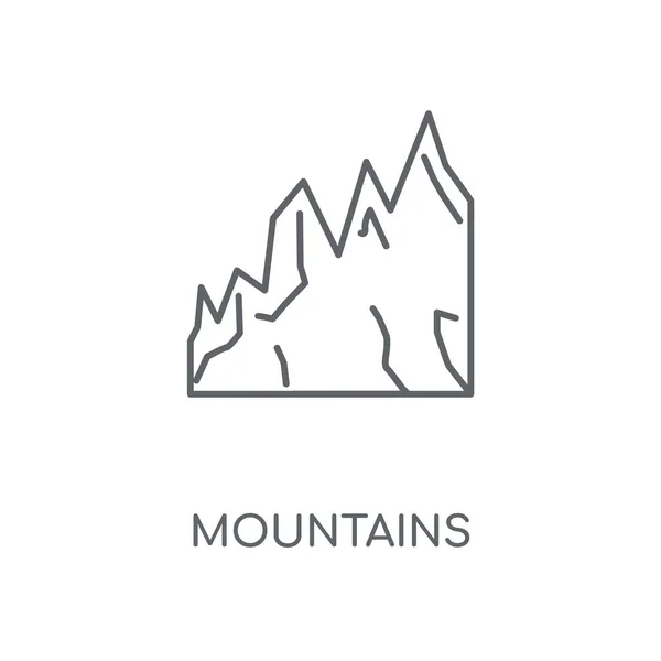 Montañas Icono Lineal Montañas Concepto Trazo Símbolo Diseño Elementos Gráficos — Archivo Imágenes Vectoriales