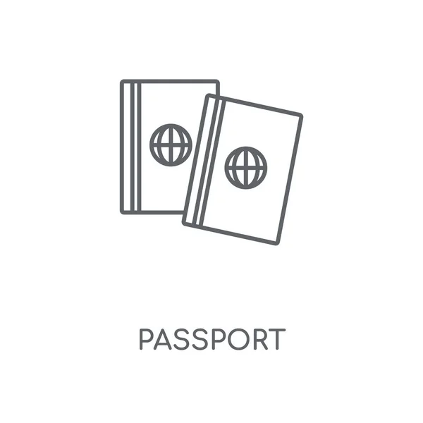 Icône Linéaire Passeport Concept Passeport Conception Symbole Course Illustration Vectorielle — Image vectorielle