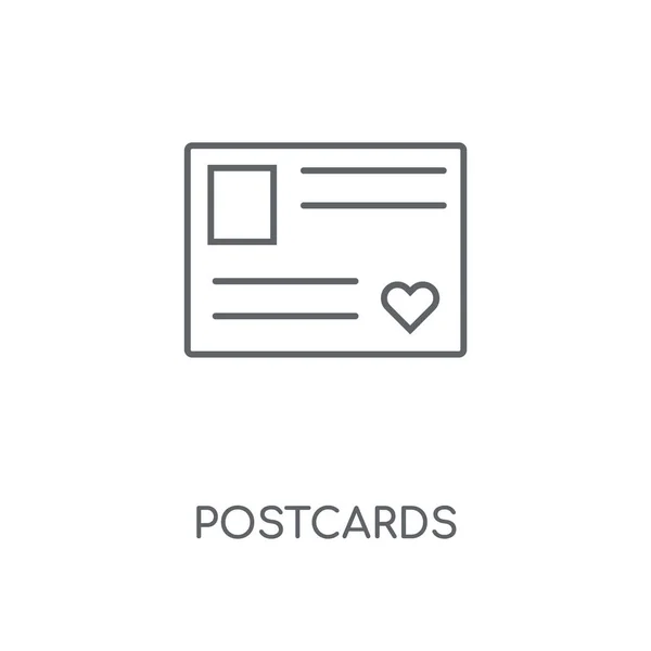 Ícone Linear Dos Cartões Postais Design Símbolo Curso Conceito Cartões — Vetor de Stock