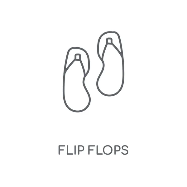 Ikon Linear Flip Flops Flip Flops Konsep Desain Simbol Stroke - Stok Vektor