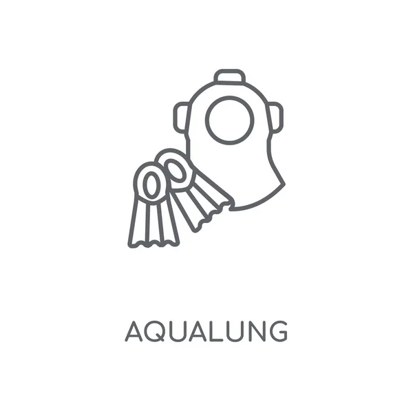 Aqualung Ikona Liniowej Aqualung Koncepcja Symbol Obrysu Cienkich Elementów Graficznych — Wektor stockowy