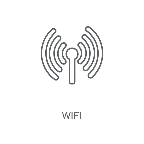 Wifi 信号の線形アイコン Wifi 信号の概念ストローク シンボル デザイン 薄いグラフィック要素ベクトル イラスト 白い背景 Eps — ストックベクタ