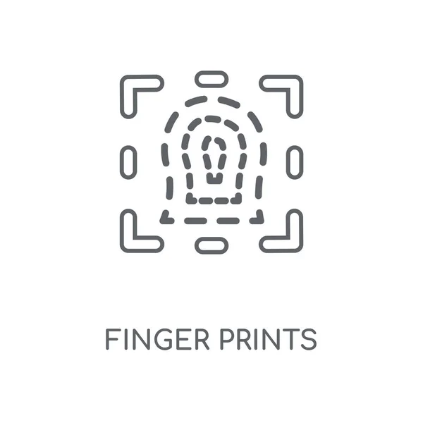 Finger Prints Ícone Linear Finger Prints Design Símbolo Curso Conceito — Vetor de Stock