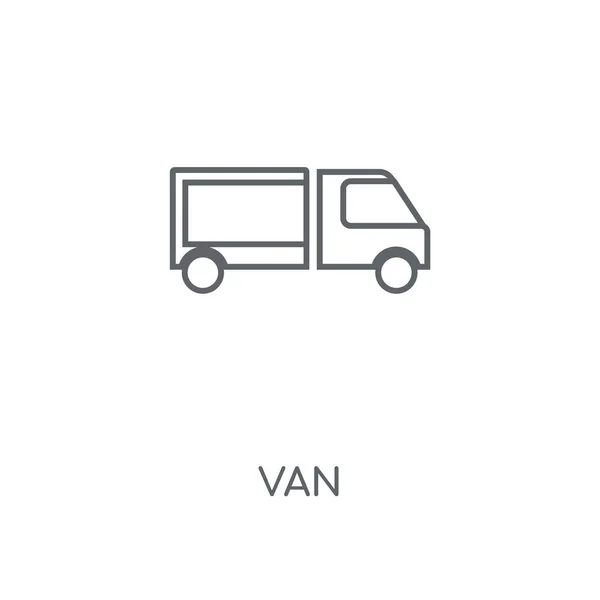 Ícone Linear Van Design Símbolo Curso Conceito Van Elementos Gráficos — Vetor de Stock