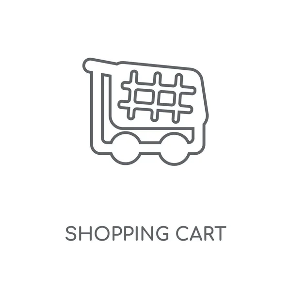 Γραμμική Καροτσάκι Για Ψώνια Ψώνια Καλάθι Προμελέτη Σύμβολο Κτυπήματος Λεπτή — Διανυσματικό Αρχείο