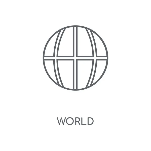 Мировая Линейная Икона Мировая Концепция Дизайна Символов Штрихов Тонкие Графические — стоковый вектор