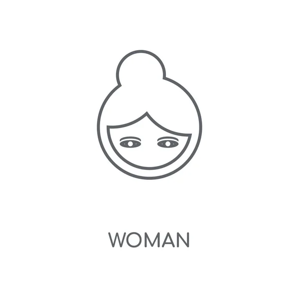女性線形アイコン 女性ストローク シンボル デザインのコンセプト薄いグラフィック要素ベクトル イラスト 白い背景 Eps の概要パターン — ストックベクタ
