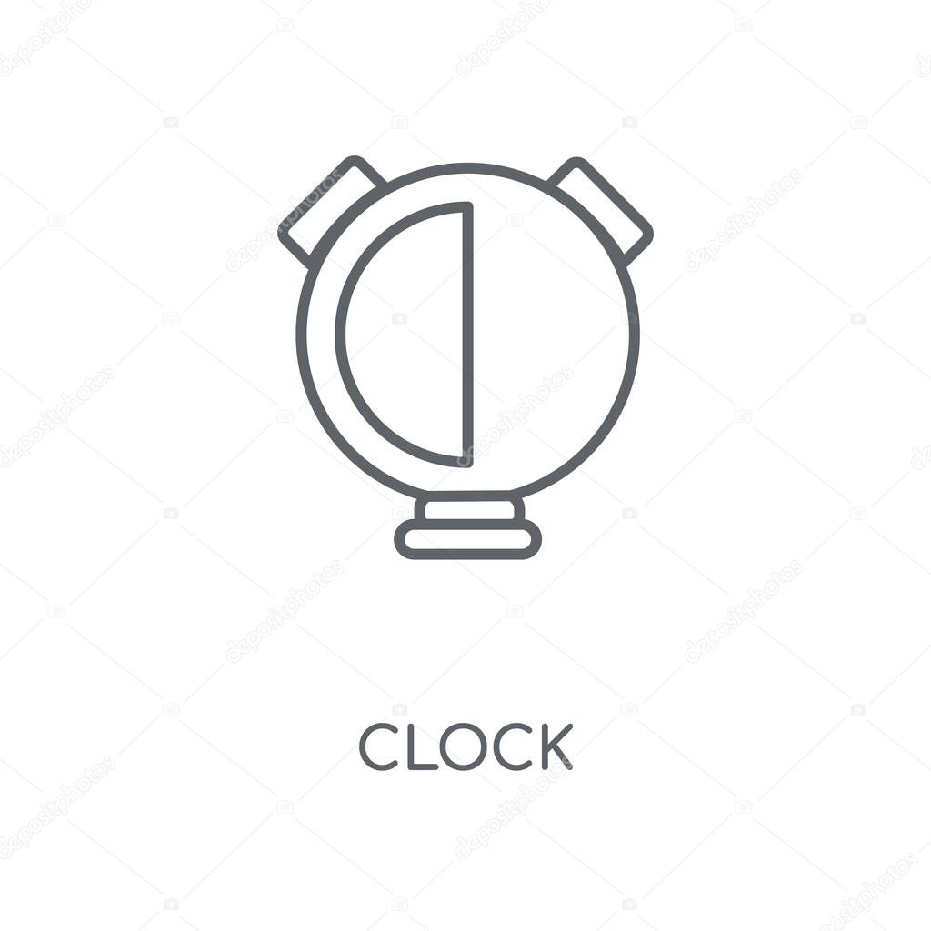 Clock linear icon. Clock concept stroke symbol design. Thin graphic elements vector illustration, outline pattern on a white background, eps 10.