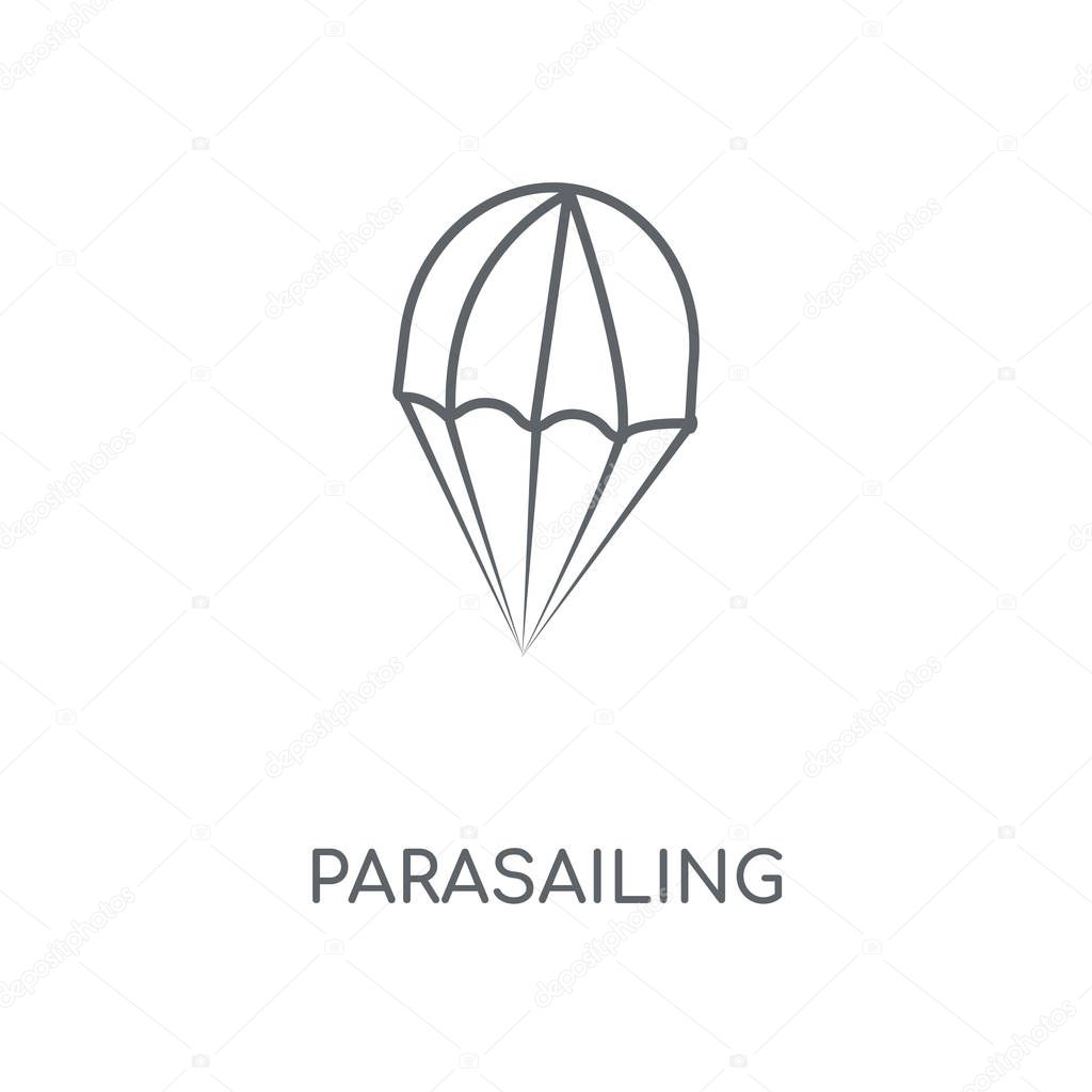 Parasailing linear icon. Parasailing concept stroke symbol design. Thin graphic elements vector illustration, outline pattern on a white background, eps 10.