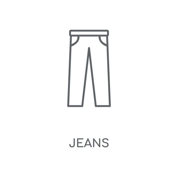 Icône Linéaire Jeans Jeans Concept Course Symbole Design Illustration Vectorielle — Image vectorielle