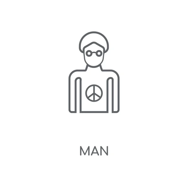 Ícone Linear Homem Projeto Símbolo Curso Conceito Homem Elementos Gráficos — Vetor de Stock