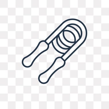 İp atlama vektör anahat simgesini şeffaf arka plan üzerinde yüksek kalitede doğrusal ip atlama saydamlık kavramı izole olabilir kullanılan web ve mobil