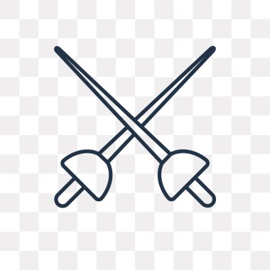 Vektör anahat simgesini şeffaf arka plan üzerinde izole eskrim, yüksek kalitede doğrusal eskrim saydamlık kavramı kullanılan web ve mobil olabilir