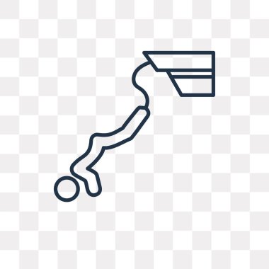 Bungee jumping vektör anahat simgesini şeffaf arka plan üzerinde yüksek kalitede doğrusal Bungee jumping saydamlık kavramı izole olabilir kullanılan web ve mobil