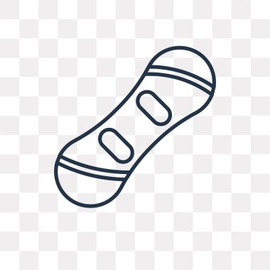 Vektör anahat simgesini şeffaf arka plan üzerinde izole snowboard, yüksek kalitede doğrusal Snowboarding saydamlık kavramı kullanılan web ve mobil olabilir