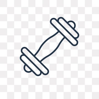 Dumbbell vektör anahat simgesini şeffaf arka plan üzerinde yüksek kalitede doğrusal Dumbbell saydamlık kavramı izole olabilir kullanılan web ve mobil