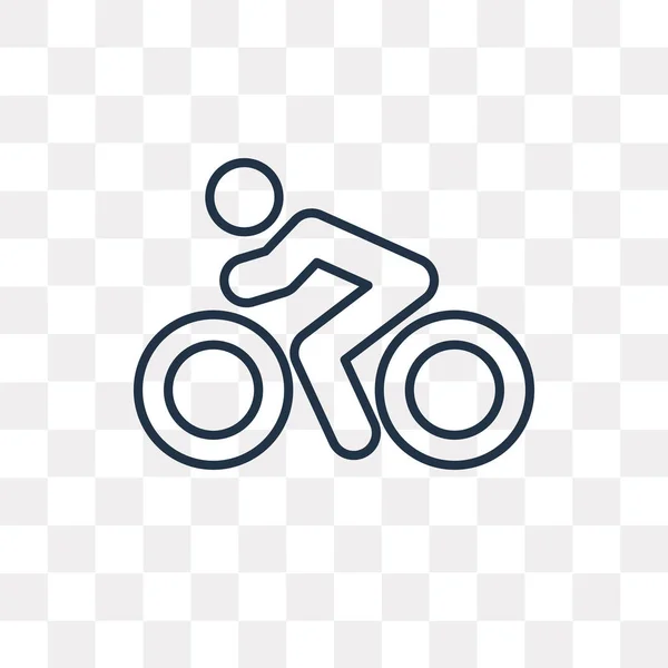 ベクトル アウトラインのアイコンが透明な背景に分離された自転車に乗ること 高品質線形バイキング透明性概念は 使用される Web とモバイルをなることが — ストックベクタ