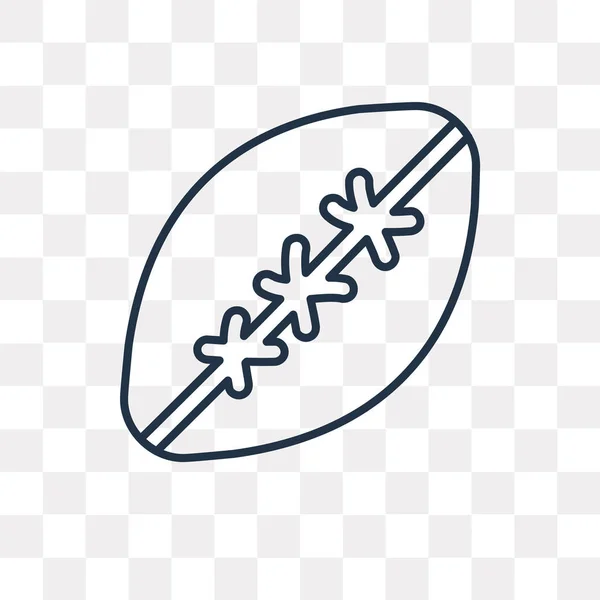 Rugby Ball Vektor Outline Symbol Isoliert Auf Transparentem Hintergrund Qualitativ — Stockvektor