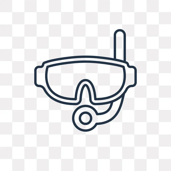 Snorkel Vector Overzicht Pictogram Geïsoleerd Transparante Achtergrond Hoge Kwaliteit Lineaire — Stockvector