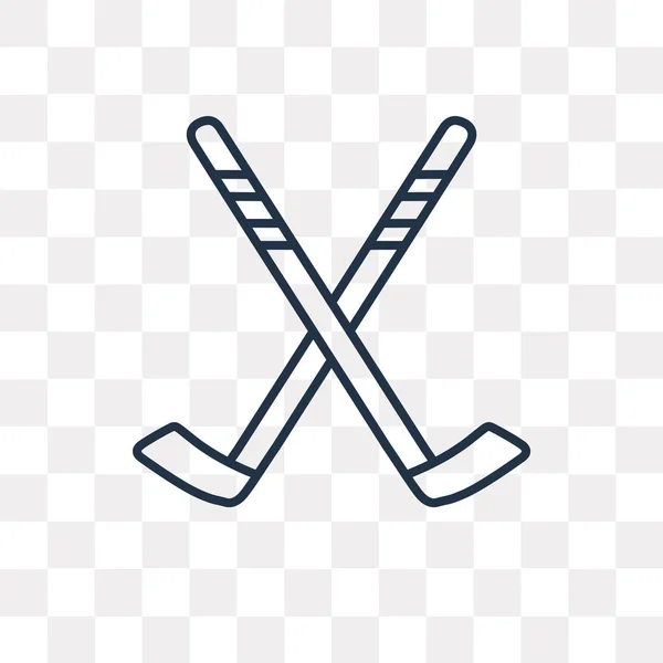 Icono Contorno Vector Hockey Aislado Sobre Fondo Transparente Concepto Transparencia — Vector de stock