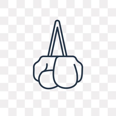 Boks eldivenleri anahat simgesini şeffaf arka plan üzerinde izole vektör, yüksek kalitede doğrusal boks eldivenleri saydamlık kavramı kullanılan web ve mobil olabilir