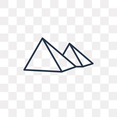 Piramitler anahat simgesini şeffaf arka plan üzerinde izole vektör, yüksek kalitede doğrusal piramitler saydamlık kavramı kullanılan web ve mobil olabilir