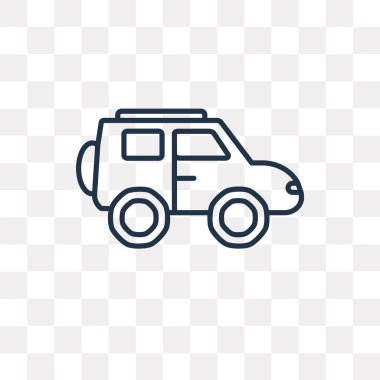 Araba vektör anahat simgesini şeffaf arka plan üzerinde yüksek kalitede doğrusal araba saydamlık kavramı izole olabilir kullanılan web ve mobil