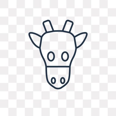 Zürafa anahat simgesini şeffaf arka plan üzerinde izole vektör, yüksek kalitede doğrusal zürafa saydamlık kavramı kullanılan web ve mobil olabilir