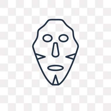 Maske vektör anahat simgesini şeffaf arka plan üzerinde yüksek kalitede doğrusal maskesi saydamlık kavramı izole olabilir kullanılan web ve mobil