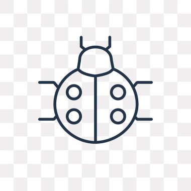 Uğur böceği vektör anahat simgesini şeffaf arka plan üzerinde yüksek kalitede doğrusal uğur böceği saydamlık kavramı izole olabilir kullanılan web ve mobil