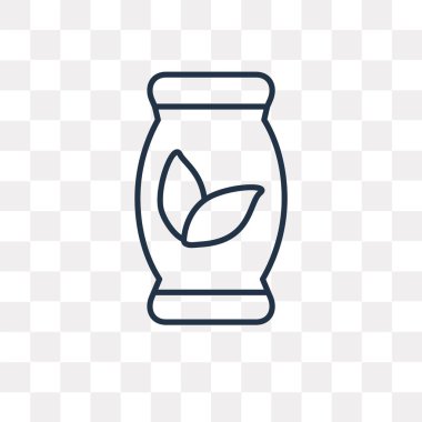 Gübre vektör anahat simgesini şeffaf arka plan üzerinde yüksek kalitede doğrusal gübre saydamlık kavramı izole olabilir kullanılan web ve mobil