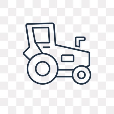 Traktör vektör anahat simgesini şeffaf arka plan üzerinde yüksek kalitede doğrusal traktör saydamlık kavramı izole olabilir kullanılan web ve mobil