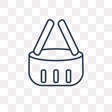 Sepet vektör anahat simgesini şeffaf arka plan üzerinde yüksek kalitede doğrusal sepet saydamlık kavramı izole olabilir kullanılan web ve mobil