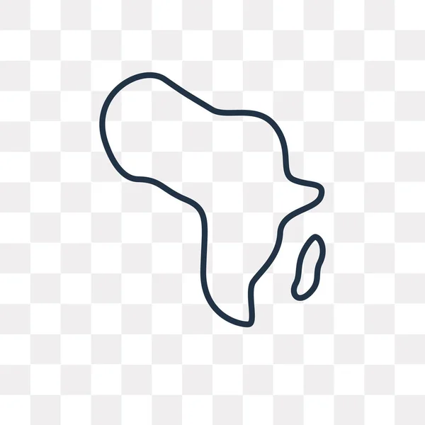 África Vector Contorno Icono Aislado Sobre Fondo Transparente Concepto Transparencia — Vector de stock