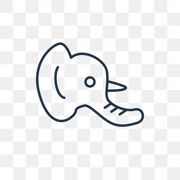 Иконка Вектора Слона Контура Изолированы Прозрачном Фоне Высокое Качество Линейной — стоковый вектор