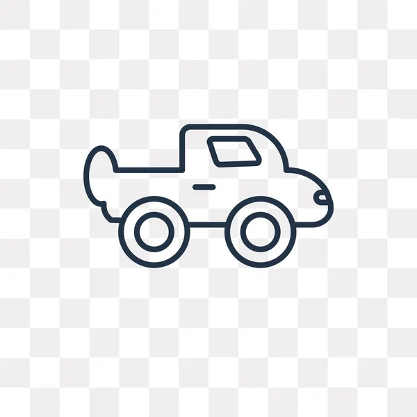 Pickup Lastbil Vektor Disposition Ikonen Isolerad Transparent Bakgrund Högkvalitativa Linjära — Stock vektor
